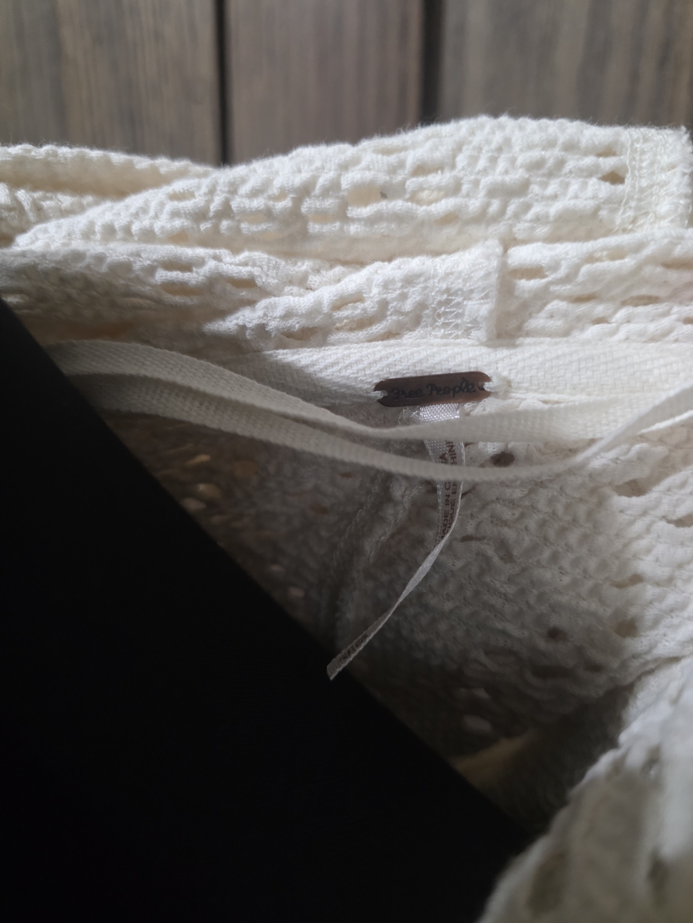 Free People Cream Crochet Hooded Cardigan - Picture 4 of 6